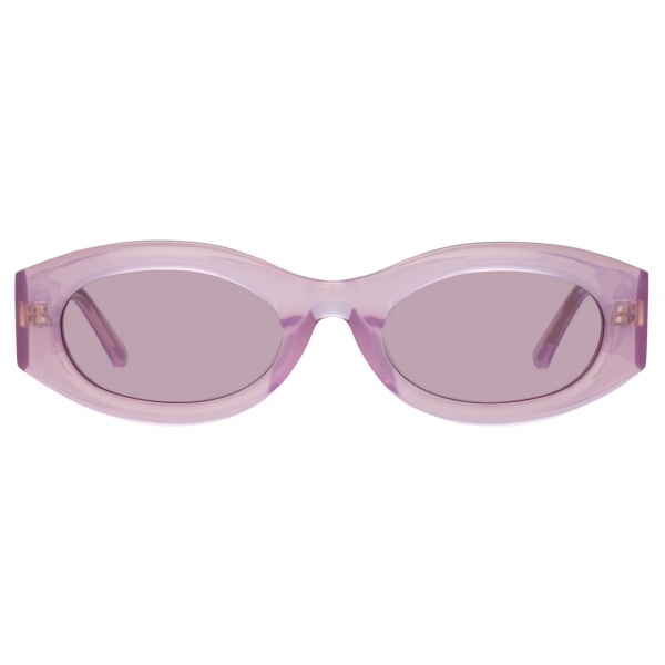 The Attico - Berta Oval Sunglasses in Pink - Sunglasses - Official - The Attico Eyewear by Linda Farrow