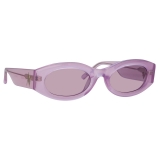 The Attico - Berta Oval Sunglasses in Pink - Sunglasses - Official - The Attico Eyewear by Linda Farrow