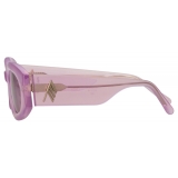 The Attico - Berta Oval Sunglasses in Pink - Sunglasses - Official - The Attico Eyewear by Linda Farrow