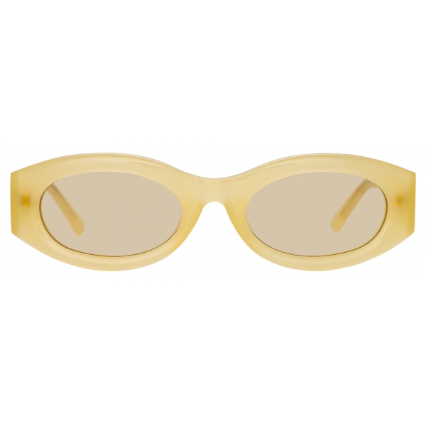 The Attico - Berta Oval Sunglasses in Yellow - Sunglasses - Official - The Attico Eyewear by Linda Farrow