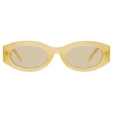 The Attico - Berta Oval Sunglasses in Yellow - Sunglasses - Official - The Attico Eyewear by Linda Farrow