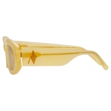 The Attico - Berta Oval Sunglasses in Yellow - Sunglasses - Official - The Attico Eyewear by Linda Farrow