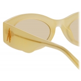 The Attico - Berta Oval Sunglasses in Yellow - Sunglasses - Official - The Attico Eyewear by Linda Farrow