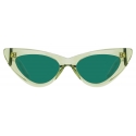 The Attico - Dora Cat Eye Sunglasses in Lime - Sunglasses - Official - The Attico Eyewear by Linda Farrow