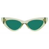 The Attico - Dora Cat Eye Sunglasses in Lime - Sunglasses - Official - The Attico Eyewear by Linda Farrow