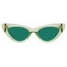 The Attico - Dora Cat Eye Sunglasses in Lime - Sunglasses - Official - The Attico Eyewear by Linda Farrow
