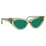 The Attico - Dora Cat Eye Sunglasses in Lime - Sunglasses - Official - The Attico Eyewear by Linda Farrow