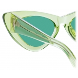 The Attico - Dora Cat Eye Sunglasses in Lime - Sunglasses - Official - The Attico Eyewear by Linda Farrow