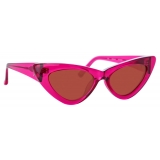 The Attico - Occhiali da Sole Dora Cat Eye in Maroon - Occhiali da Sole - Official - The Attico Eyewear by Linda Farrow