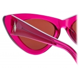 The Attico - Occhiali da Sole Dora Cat Eye in Maroon - Occhiali da Sole - Official - The Attico Eyewear by Linda Farrow