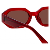 The Attico - Irene Angular Sunglasses in Red and Brown - Sunglasses - Official - The Attico Eyewear by Linda Farrow