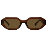 The Attico - Irene Angular Sunglasses in Brown - Sunglasses - Official - The Attico Eyewear by Linda Farrow