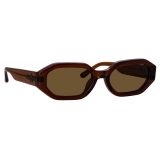 The Attico - Irene Angular Sunglasses in Brown - Sunglasses - Official - The Attico Eyewear by Linda Farrow