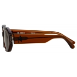 The Attico - Irene Angular Sunglasses in Brown - Sunglasses - Official - The Attico Eyewear by Linda Farrow