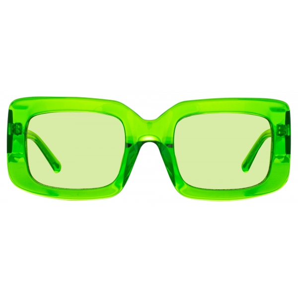 The Attico - Jorja Rectangular Sunglasses in Green - Sunglasses - Official - The Attico Eyewear by Linda Farrow