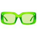 The Attico - Jorja Rectangular Sunglasses in Green - Sunglasses - Official - The Attico Eyewear by Linda Farrow