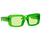 The Attico - Jorja Rectangular Sunglasses in Green - Sunglasses - Official - The Attico Eyewear by Linda Farrow