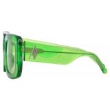 The Attico - Jorja Rectangular Sunglasses in Green - Sunglasses - Official - The Attico Eyewear by Linda Farrow