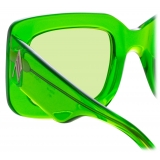 The Attico - Jorja Rectangular Sunglasses in Green - Sunglasses - Official - The Attico Eyewear by Linda Farrow