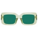 The Attico - Jorja Rectangular Sunglasses in Lime - Sunglasses - Official - The Attico Eyewear by Linda Farrow