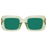 The Attico - Jorja Rectangular Sunglasses in Lime - Sunglasses - Official - The Attico Eyewear by Linda Farrow