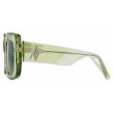 The Attico - Jorja Rectangular Sunglasses in Lime - Sunglasses - Official - The Attico Eyewear by Linda Farrow