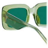 The Attico - Jorja Rectangular Sunglasses in Lime - Sunglasses - Official - The Attico Eyewear by Linda Farrow