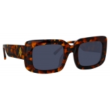 The Attico - Jorja Rectangular Sunglasses in Tortoiseshell - Sunglasses - Official - The Attico Eyewear by Linda Farrow