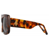 The Attico - Jorja Rectangular Sunglasses in Tortoiseshell - Sunglasses - Official - The Attico Eyewear by Linda Farrow