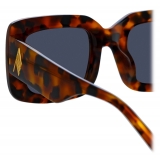 The Attico - Jorja Rectangular Sunglasses in Tortoiseshell - Sunglasses - Official - The Attico Eyewear by Linda Farrow