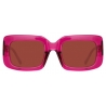 The Attico - Occhiali da Sole Jorja Rectangular in Maroon - Occhiali da Sole - Official - The Attico Eyewear by Linda Farrow