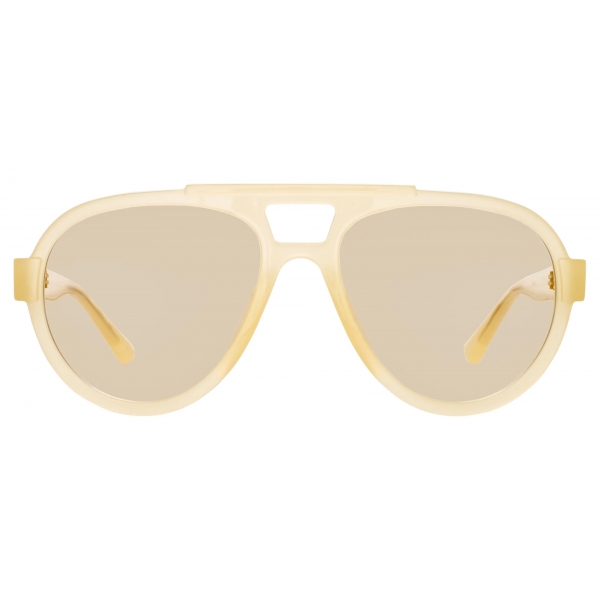 The Attico - Jurgen Aviator Sunglasses in Yellow - Sunglasses - Official - The Attico Eyewear by Linda Farrow