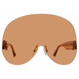 The Attico - Occhiali da Sole Karl Oversize in Pesca - Occhiali da Sole - Official - The Attico Eyewear by Linda Farrow