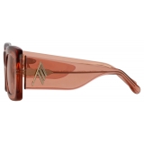 The Attico - Marfa Rectangular Sunglasses in Peach - Sunglasses - Official - The Attico Eyewear by Linda Farrow