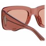 The Attico - Marfa Rectangular Sunglasses in Peach - Sunglasses - Official - The Attico Eyewear by Linda Farrow