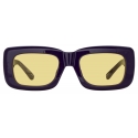 The Attico - Marfa Rectangular Sunglasses in Purple and Yellow - Sunglasses - Official - The Attico Eyewear by Linda Farrow