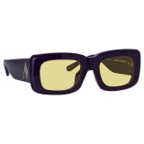 The Attico - Marfa Rectangular Sunglasses in Purple and Yellow - Sunglasses - Official - The Attico Eyewear by Linda Farrow