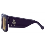 The Attico - Marfa Rectangular Sunglasses in Purple and Yellow - Sunglasses - Official - The Attico Eyewear by Linda Farrow