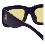 The Attico - Marfa Rectangular Sunglasses in Purple and Yellow - Sunglasses - Official - The Attico Eyewear by Linda Farrow