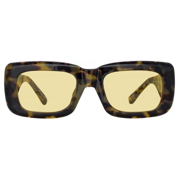 The Attico - Marfa Rectangular Sunglasses in Tortoiseshell and Yellow - Sunglasses - Official - The Attico Eyewear