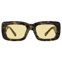 The Attico - Marfa Rectangular Sunglasses in Tortoiseshell and Yellow - Sunglasses - Official - The Attico Eyewear