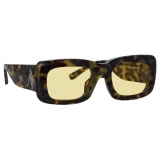 The Attico - Marfa Rectangular Sunglasses in Tortoiseshell and Yellow - Sunglasses - Official - The Attico Eyewear