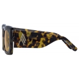 The Attico - Marfa Rectangular Sunglasses in Tortoiseshell and Yellow - Sunglasses - Official - The Attico Eyewear