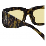 The Attico - Marfa Rectangular Sunglasses in Tortoiseshell and Yellow - Sunglasses - Official - The Attico Eyewear