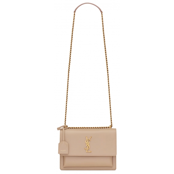 Yves Saint Laurent - Sunset Medium in Pelle Liscia - Beige Scuro - Saint Laurent Exclusive Collection