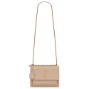 Yves Saint Laurent - Sunset Medium in Pelle Liscia - Beige Scuro - Saint Laurent Exclusive Collection