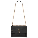 Yves Saint Laurent - Sunset Large in Crocodile-Embossed Leather - Black - Saint Laurent Exclusive Collection