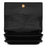 Yves Saint Laurent - Sunset Large in Crocodile-Embossed Leather - Black - Saint Laurent Exclusive Collection