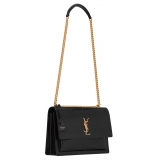 Yves Saint Laurent - Sunset Large in Crocodile-Embossed Leather - Black - Saint Laurent Exclusive Collection