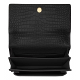 Yves Saint Laurent - Sunset Medium in Crocodile-Embossed Leather - Black - Saint Laurent Exclusive Collection